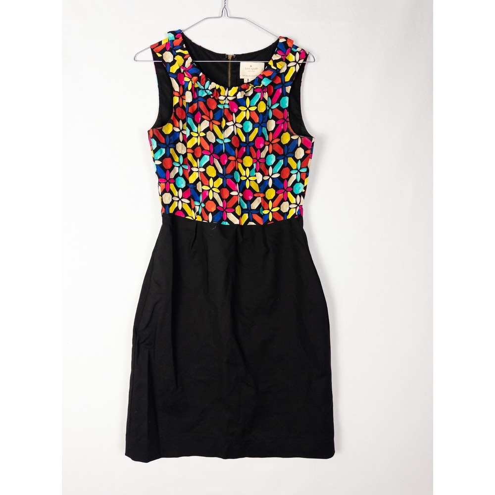Kate Spade Andreas Dress Bright This Way Sheath Womens 6 Kaleidoscope Sleeveless